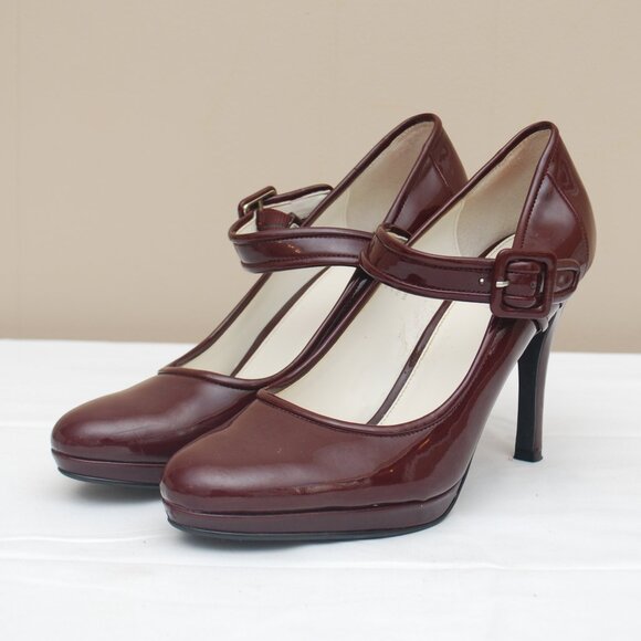 Calvin Klein Burgundy Mary Jane Heels - Picture 2 of 11